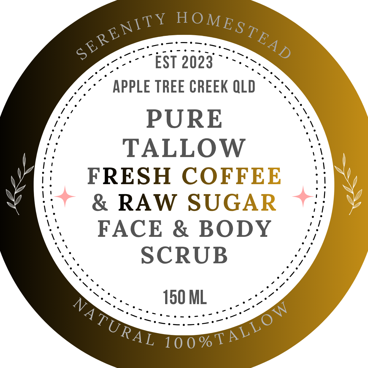 PURE TALLOW FRESH COFFEE & RAW SUGAR FACE & BODY SCRUB